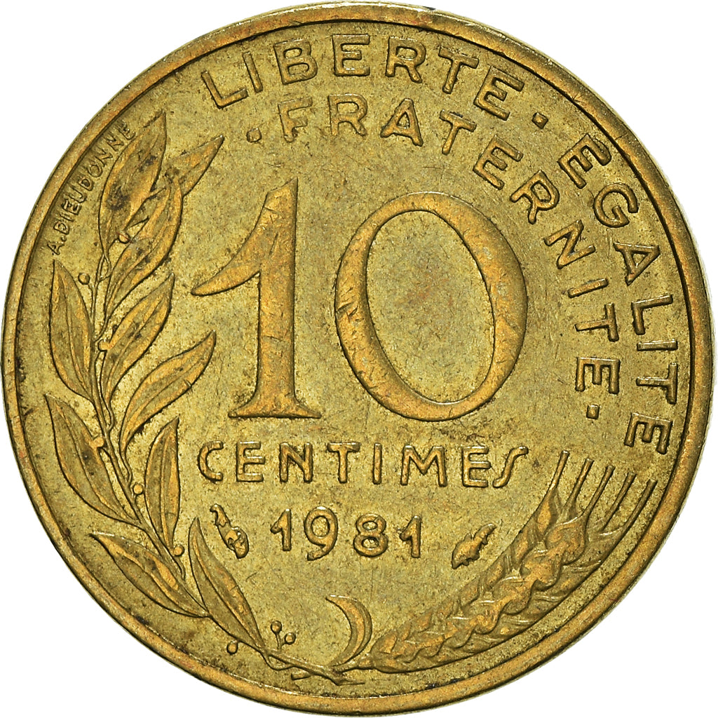 Monnaie, France, 10 Centimes, 1981