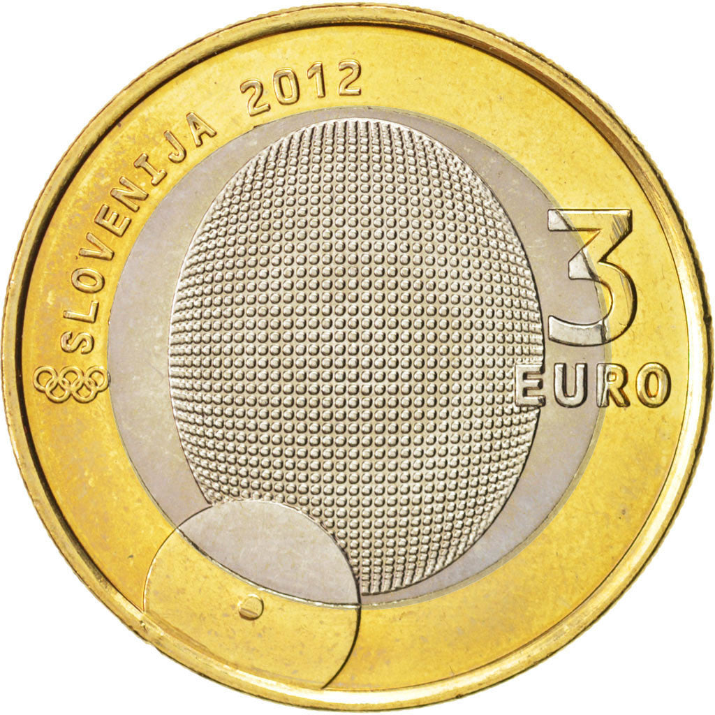 Eslovenia, 3 Euro, 2012, SC, Bimetálico, KM:109