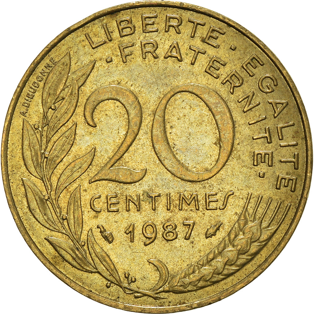 Munten, Frankrijk, 20 Centimes, 1987