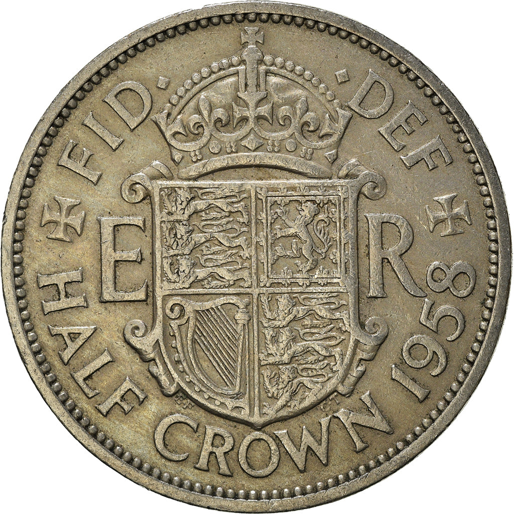 Monnaie, Grande-Bretagne, 1/2 Crown, 1958