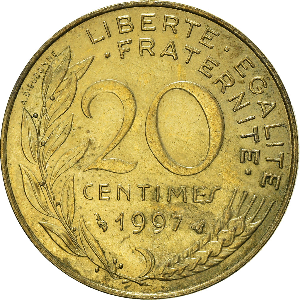 Moeda, França, 20 Centimes, 1997