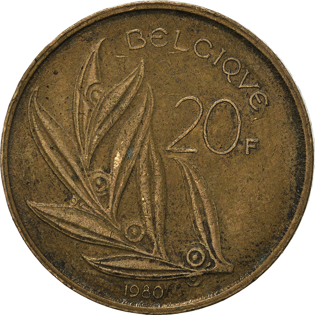 Monnaie, Belgique, 20 Francs, 20 Frank, 1980