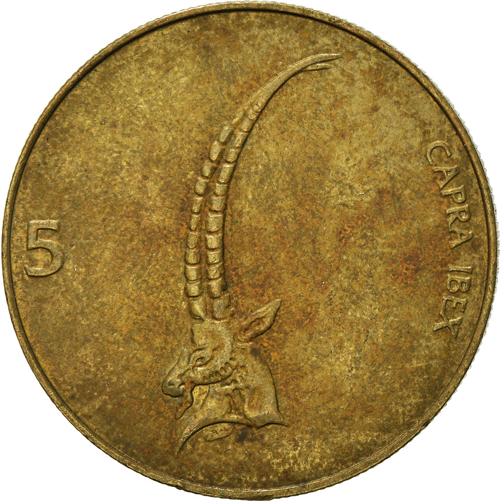 Münze, Slowenien, 5 Tolarjev, 1998