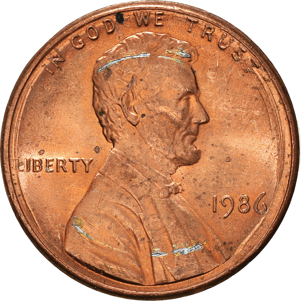 Coin, United States, Cent, 1986