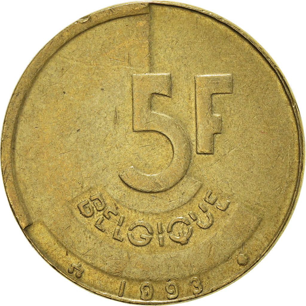 Münze, Belgien, 5 Francs, 5 Frank, 1993