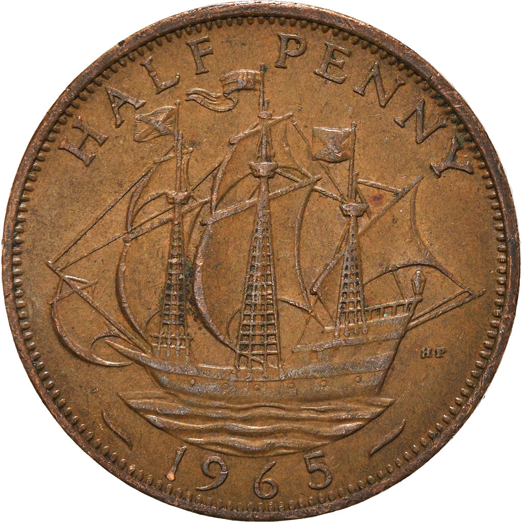 Moneta, Wielka Brytania, 1/2 Penny, 1965