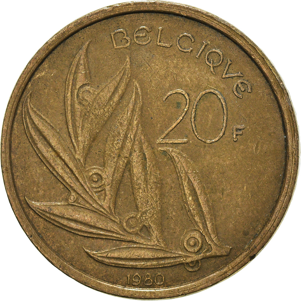 Moneda, Bélgica, 20 Francs, 20 Frank, 1980