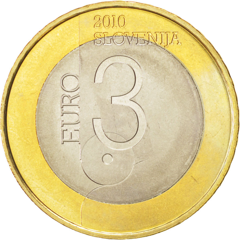 Slovenia, 3 Euro, 2010, Vantaa, KM:95, MS(63), Bi-Metallic