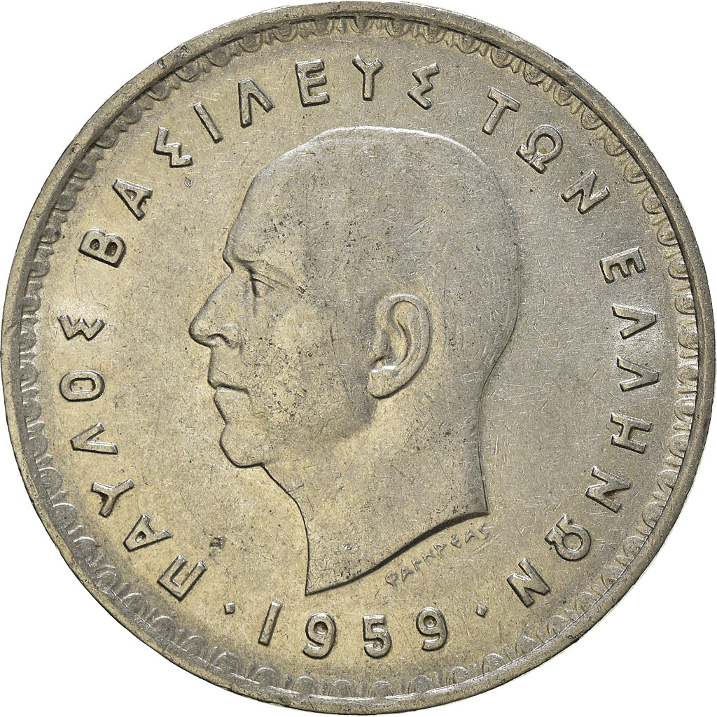 Moneta, Grecja, 10 Drachmai, 1959