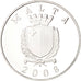 Malta, 10 Euro, 2008, KM:136, MS(63), Silver