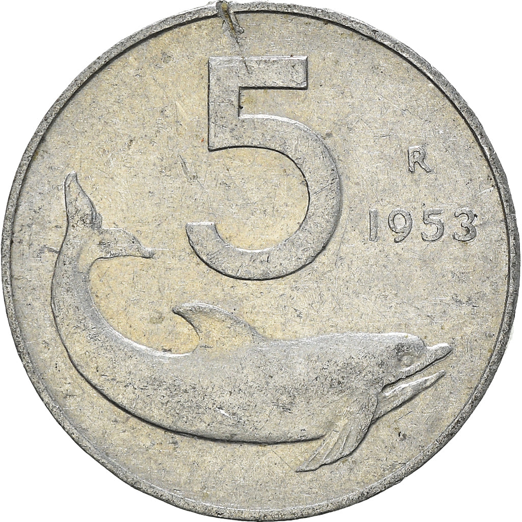 Moneda, Italia, 5 Lire, 1953