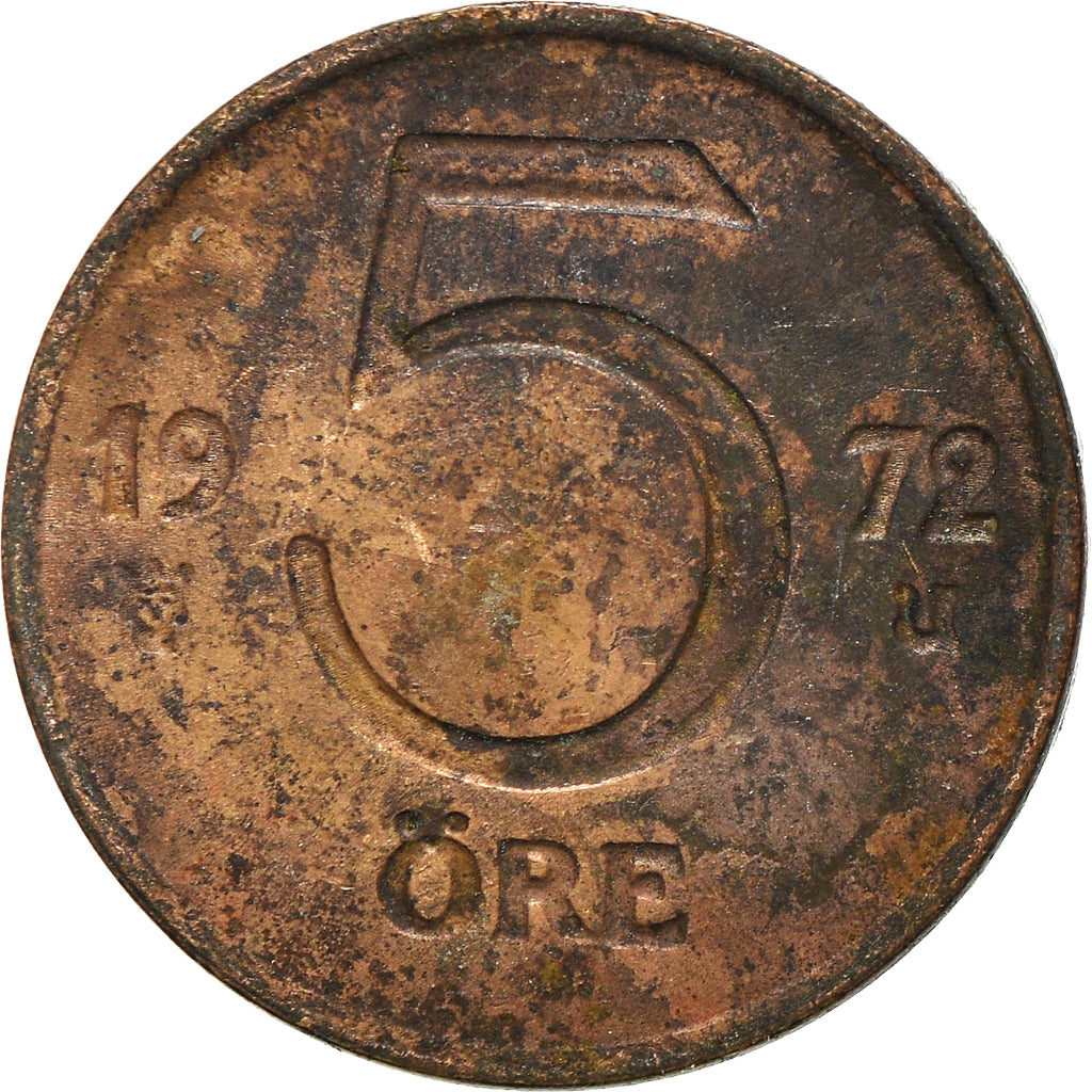 Moneta, Svezia, 5 Öre, 1972