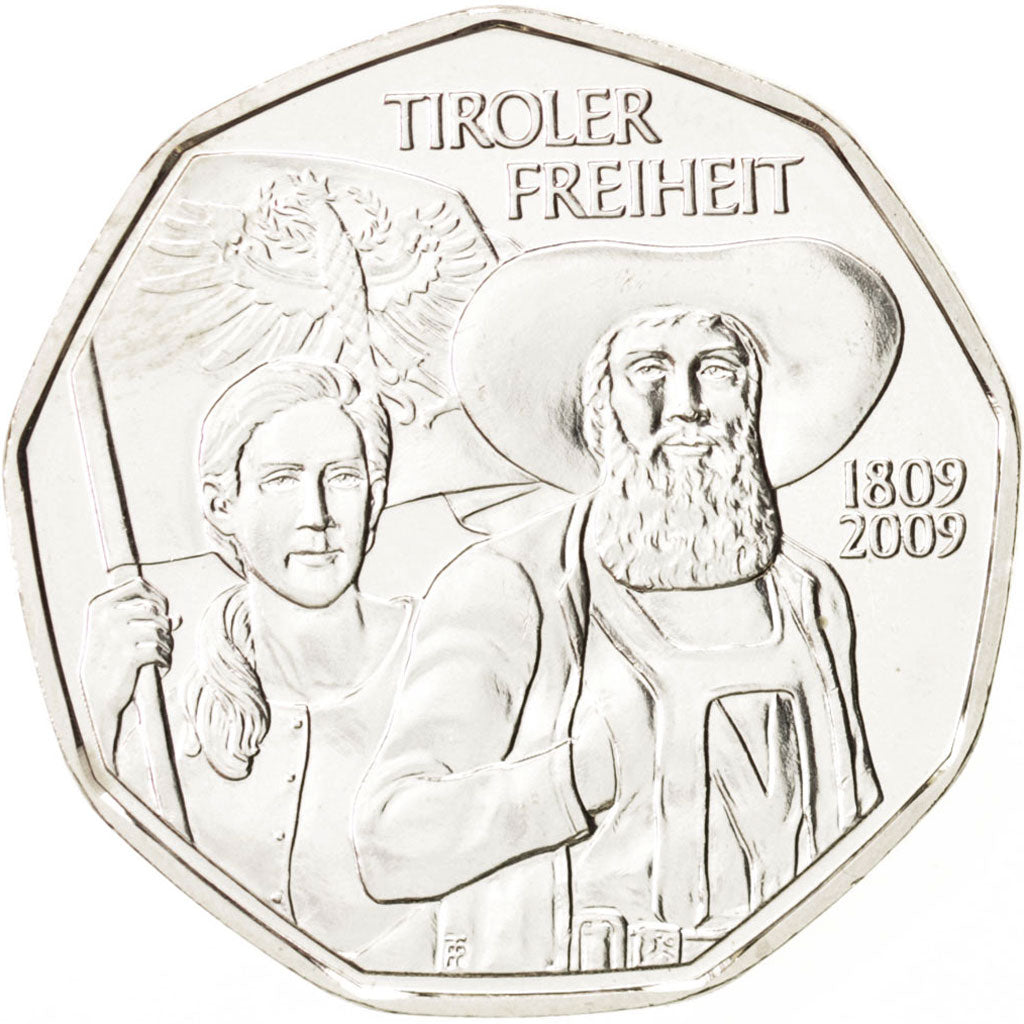 Austria, 5 Euro, 2009, Vienna, KM:3177, MS(63), Silver