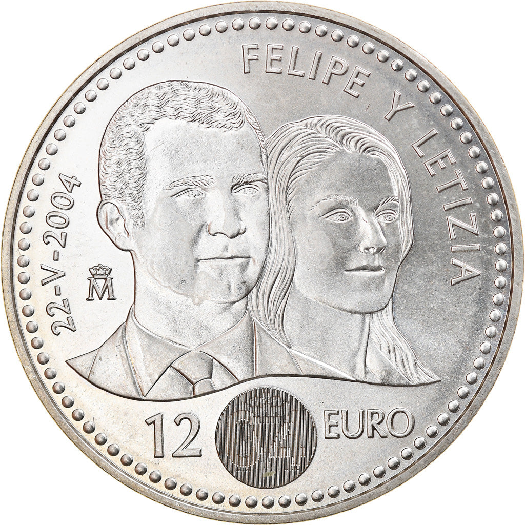 Spagna, 12 Euro, 2004, SPL, Argento, KM:1069
