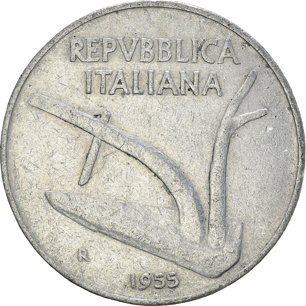Moneta, Italia, 10 Lire, 1955