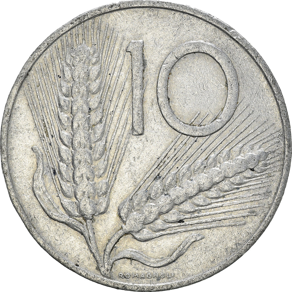 Moneta, Italia, 10 Lire, 1955