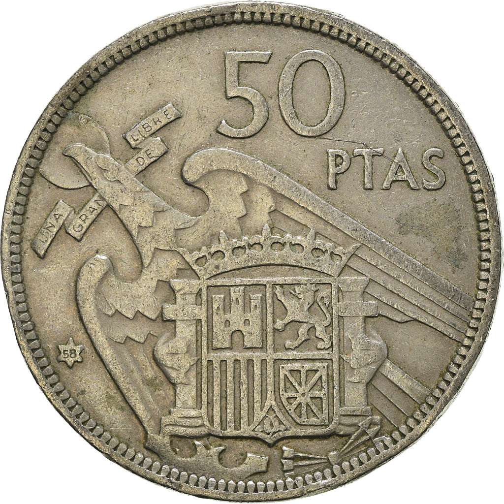 Münze, Spanien, 50 Pesetas, 1957 (58)