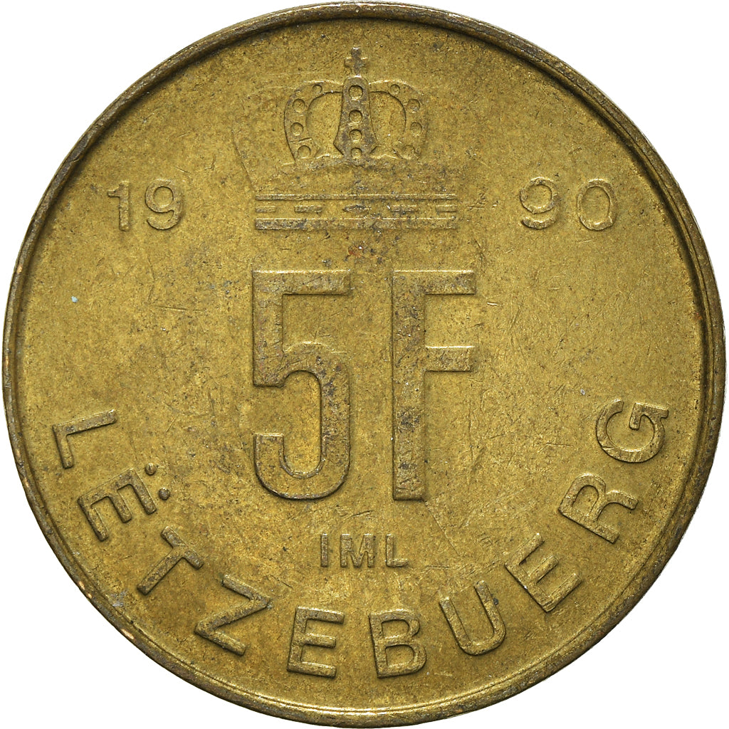 Coin, Luxembourg, 5 Francs, 1990