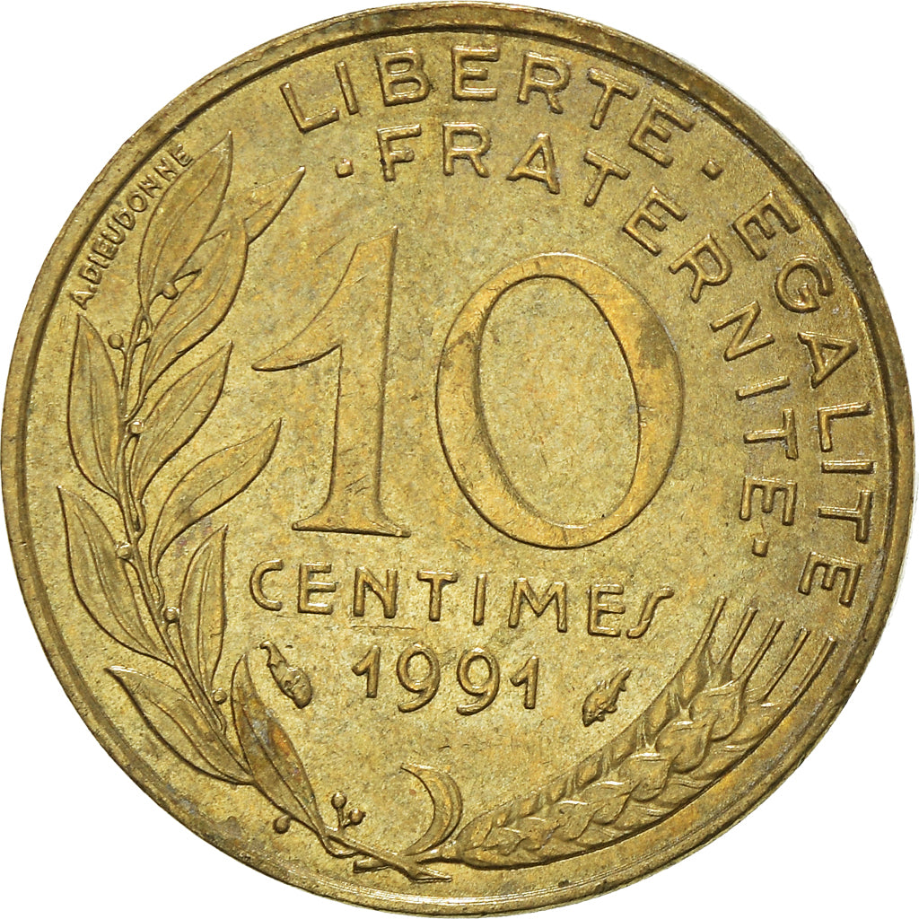 Coin, France, 10 Centimes, 1991