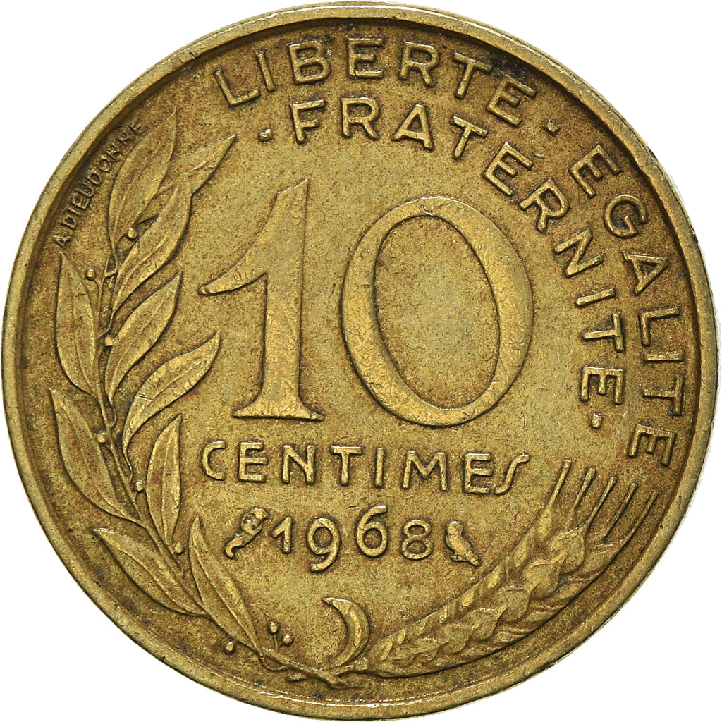 Munten, Frankrijk, 10 Centimes, 1968
