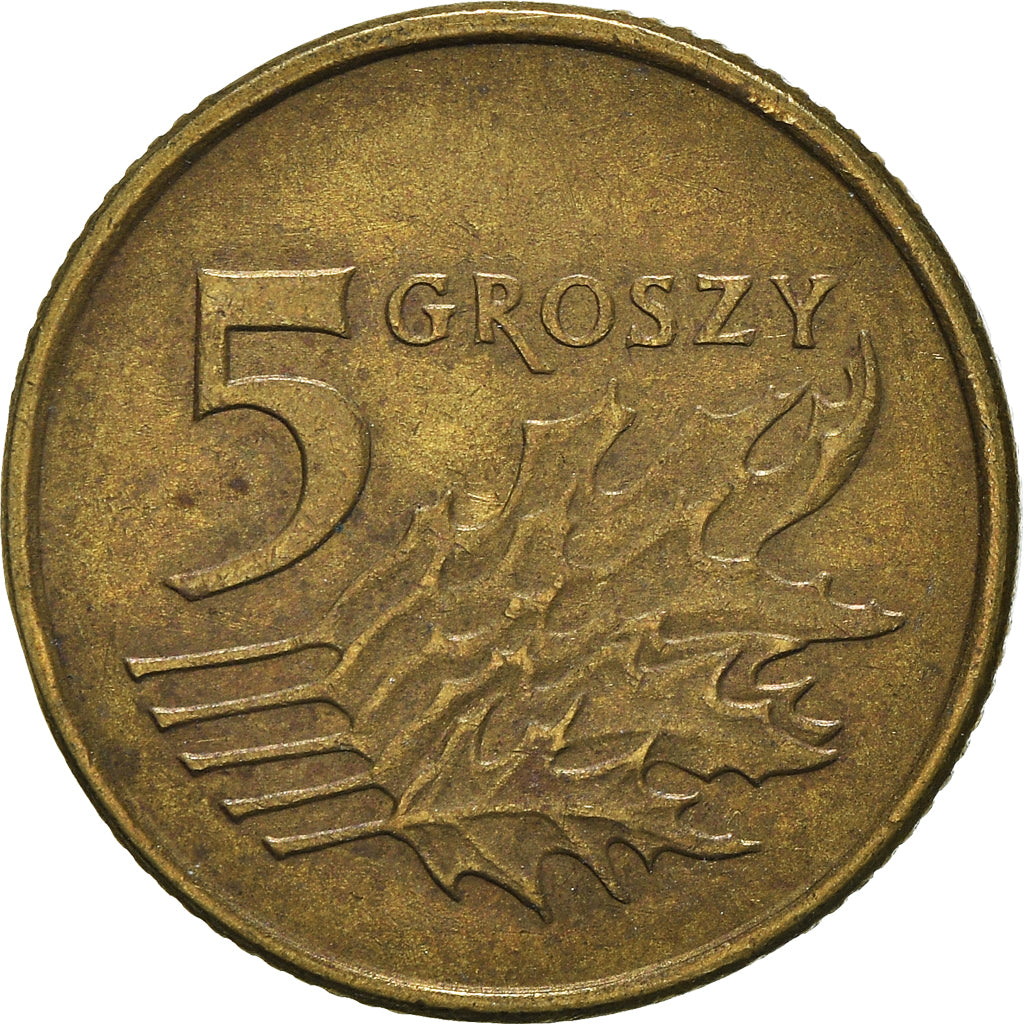 Moneta, Polonia, 5 Groszy, 1992