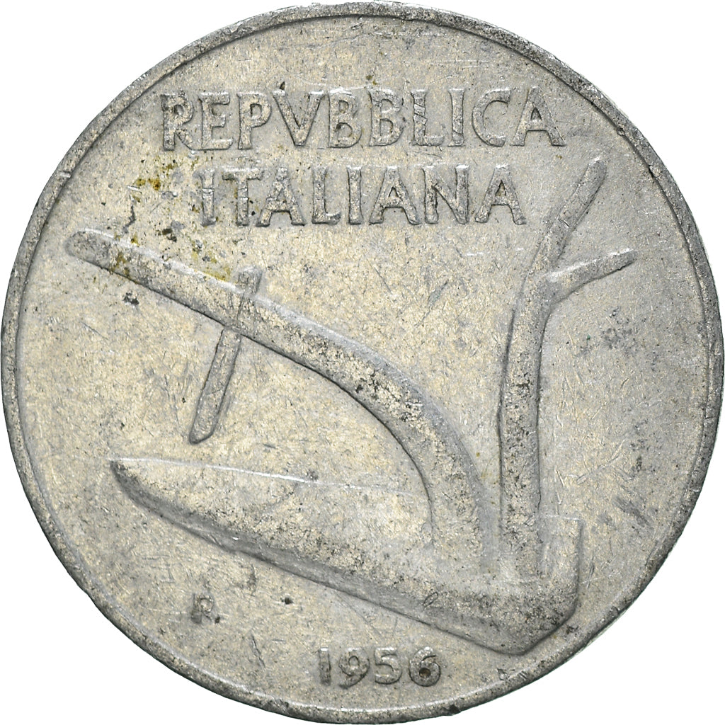 Moneta, Italia, 10 Lire, 1956
