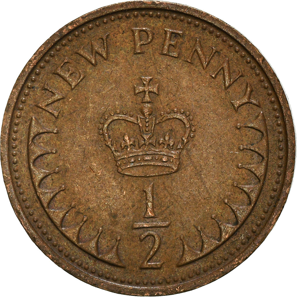 Moneta, Wielka Brytania, 1/2 New Penny, 1971