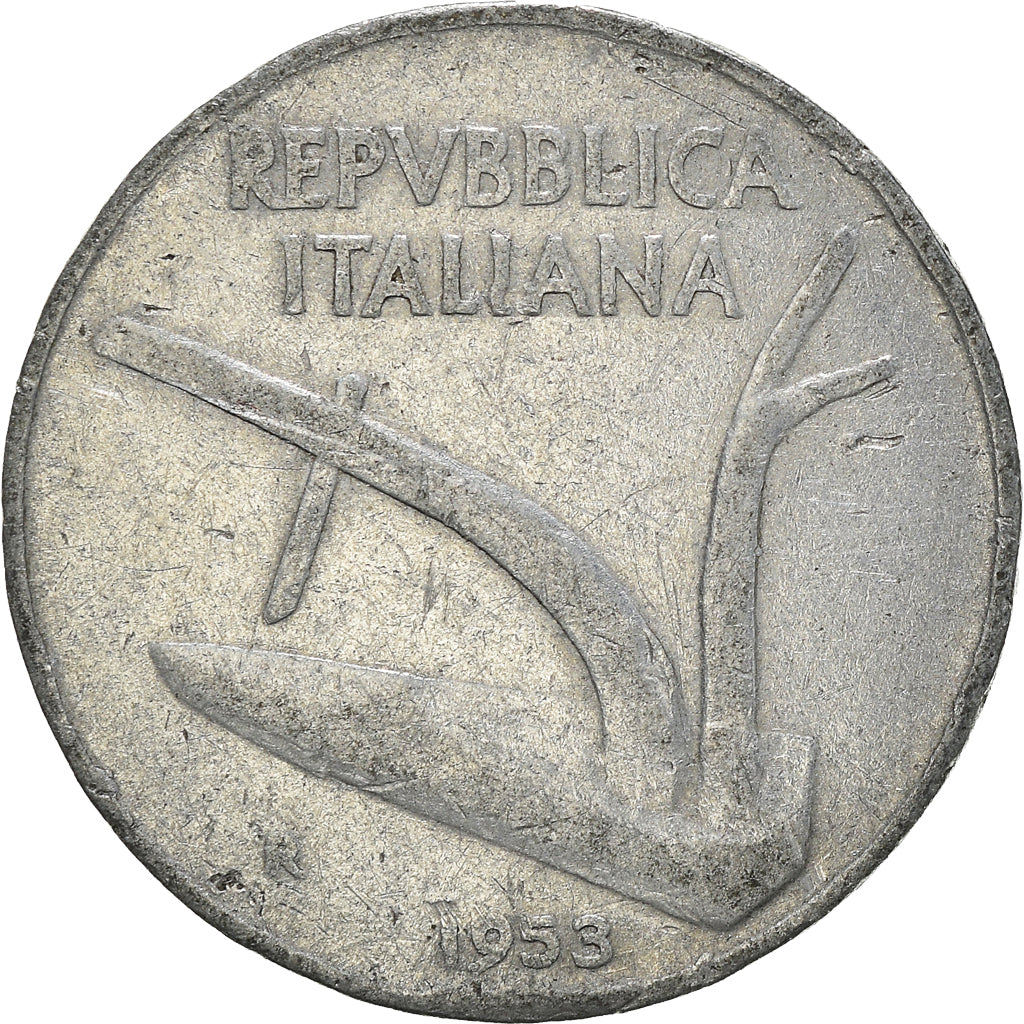 Moeda, Itália, 10 Lire, 1953