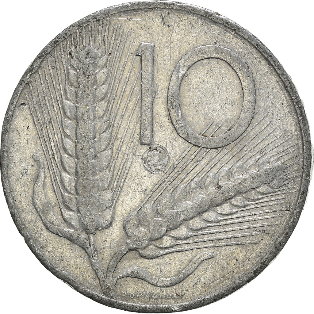 Moeda, Itália, 10 Lire, 1953