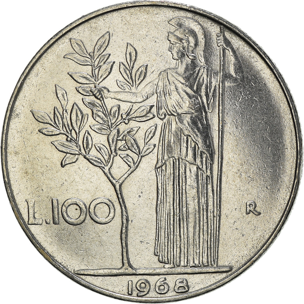Moneda, Italia, 100 Lire, 1968