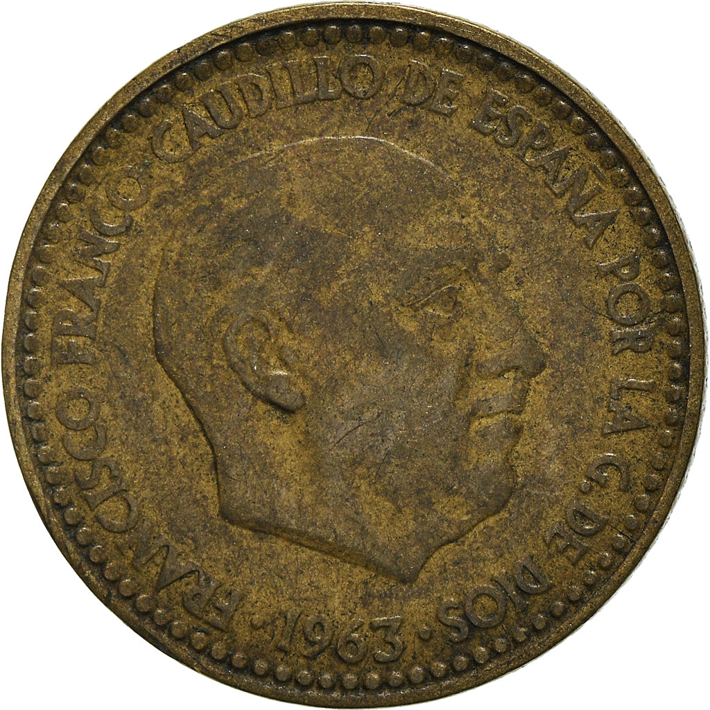 Moeda, Espanha, 1 Peseta, Undated (1963)