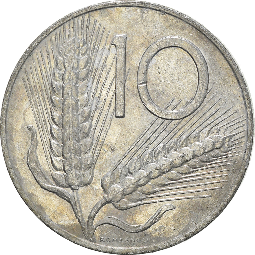 Münze, Italien, 10 Lire, 1974