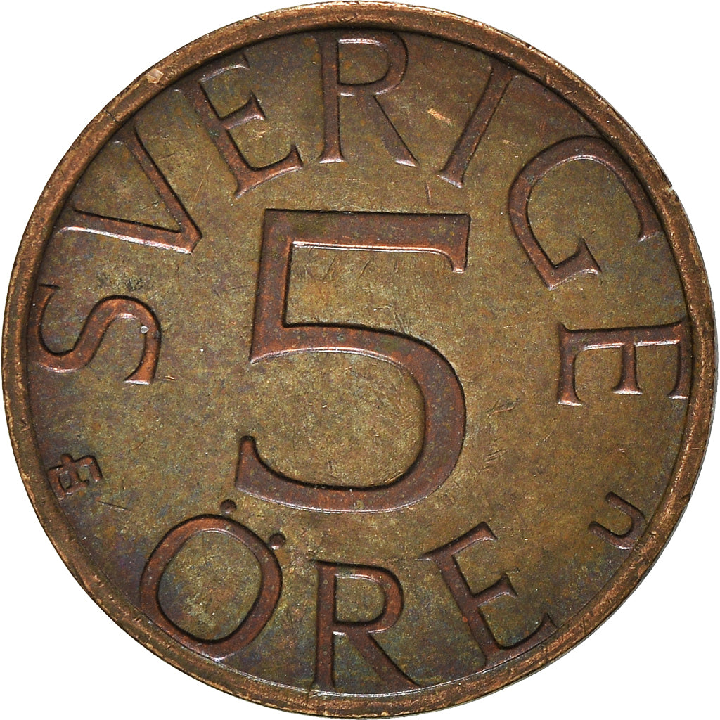 Münze, Schweden, 5 Öre, 1977