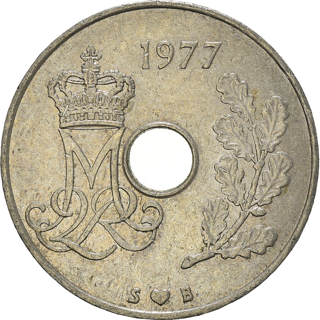 Moneda, Dinamarca, 25 Öre, 1977