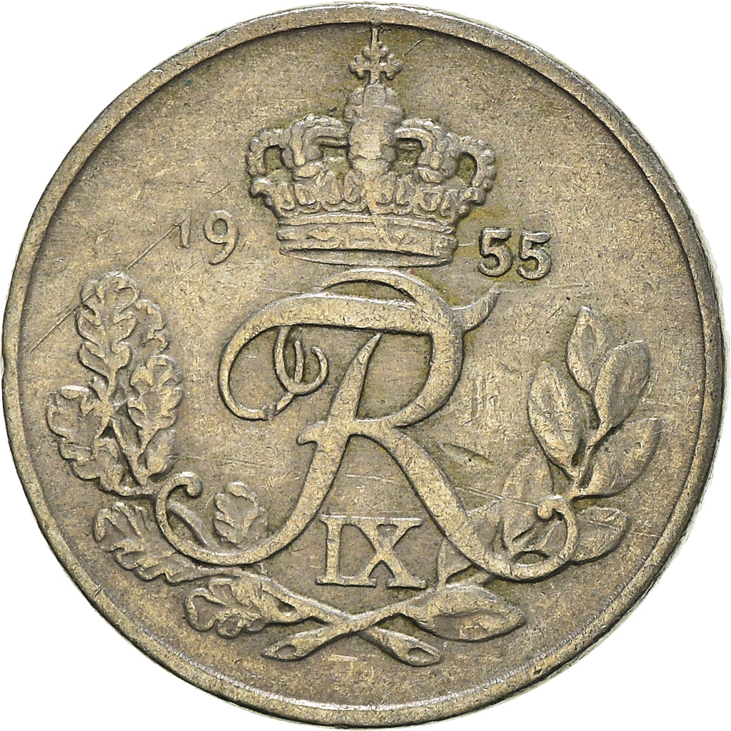 Moeda, Dinamarca, 10 Öre, 1955