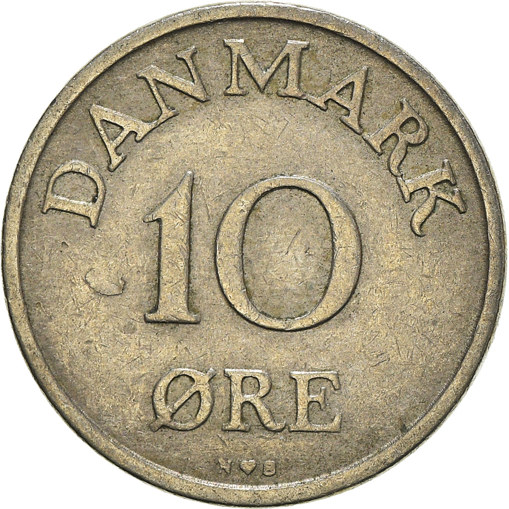 Moeda, Dinamarca, 10 Öre, 1955