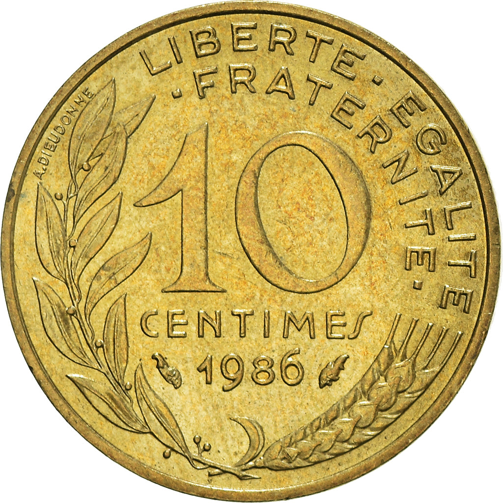 Moneta, Francia, 10 Centimes, 1986