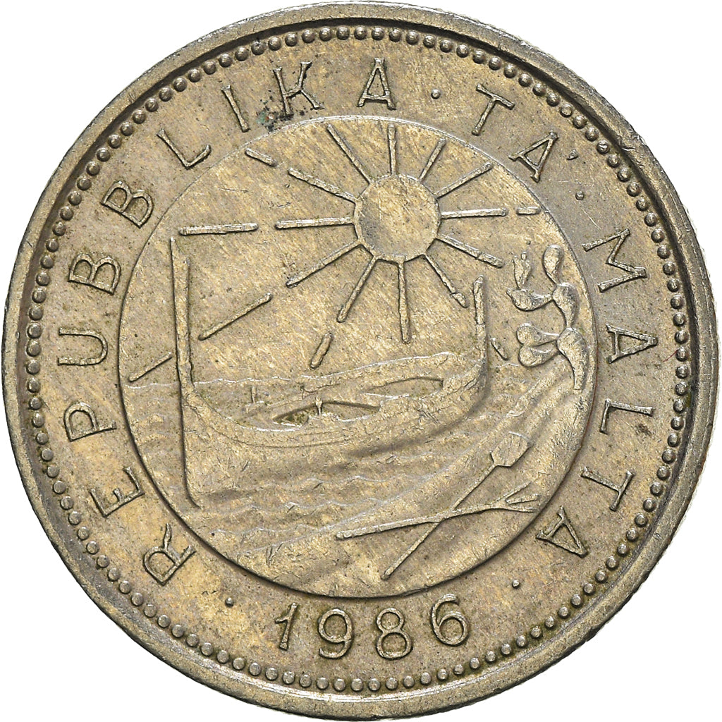 Coin, Malta, 10 Cents, 1986