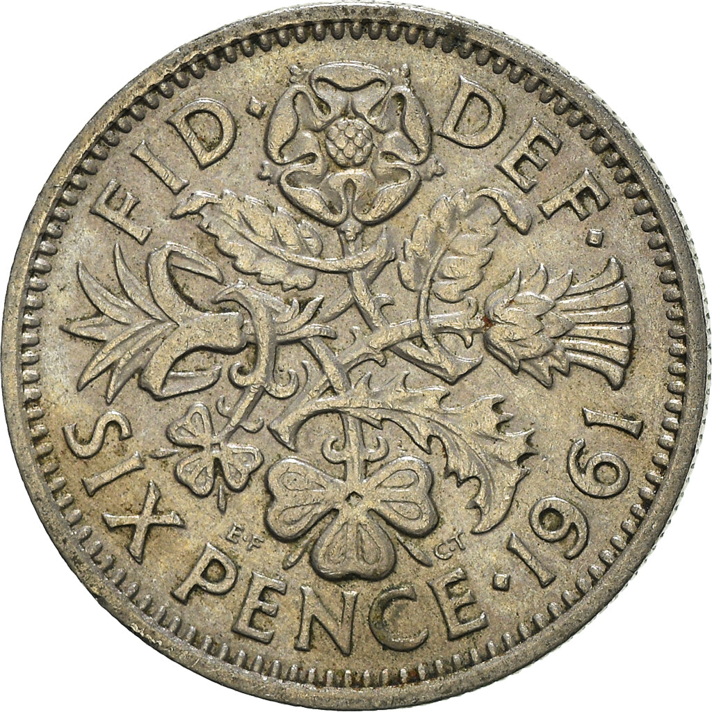 Monnaie, Grande-Bretagne, 6 Pence, 1961