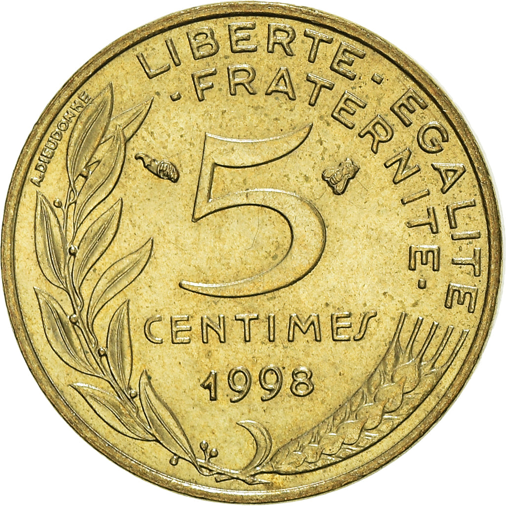 Münze, Frankreich, 5 Francs, 1998