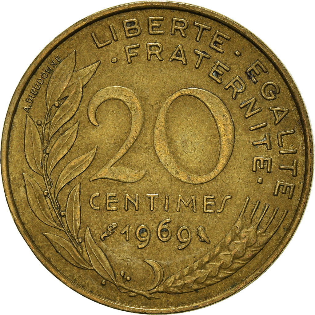 Monnaie, France, 20 Centimes, 1969