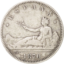 Spain, Provisional Government, Peseta, 1870, Madrid, VF(30-35), Silver, KM:653