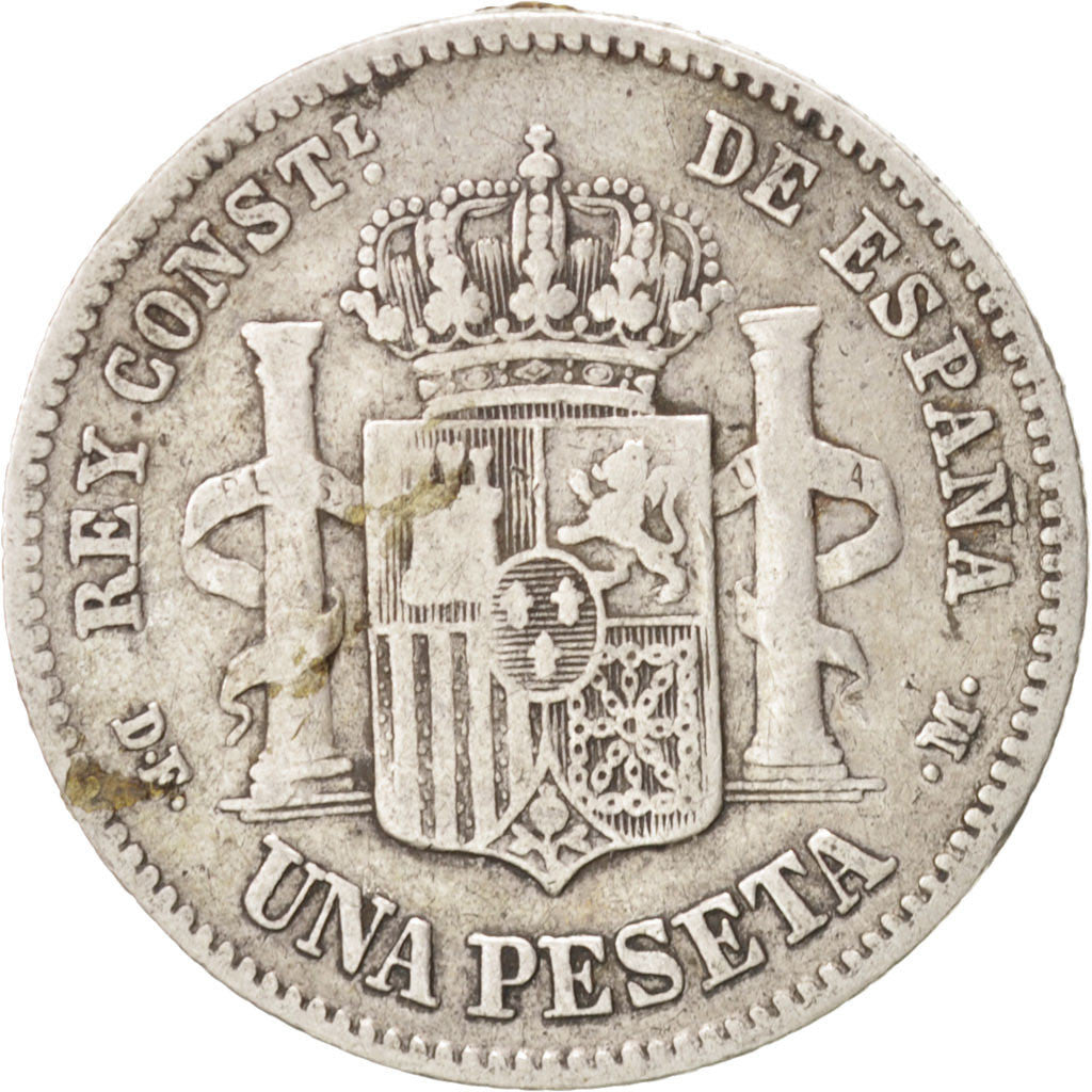 Spain, Alfonso XII, Peseta, 1876, Madrid, VF(30-35), Silver, KM:672
