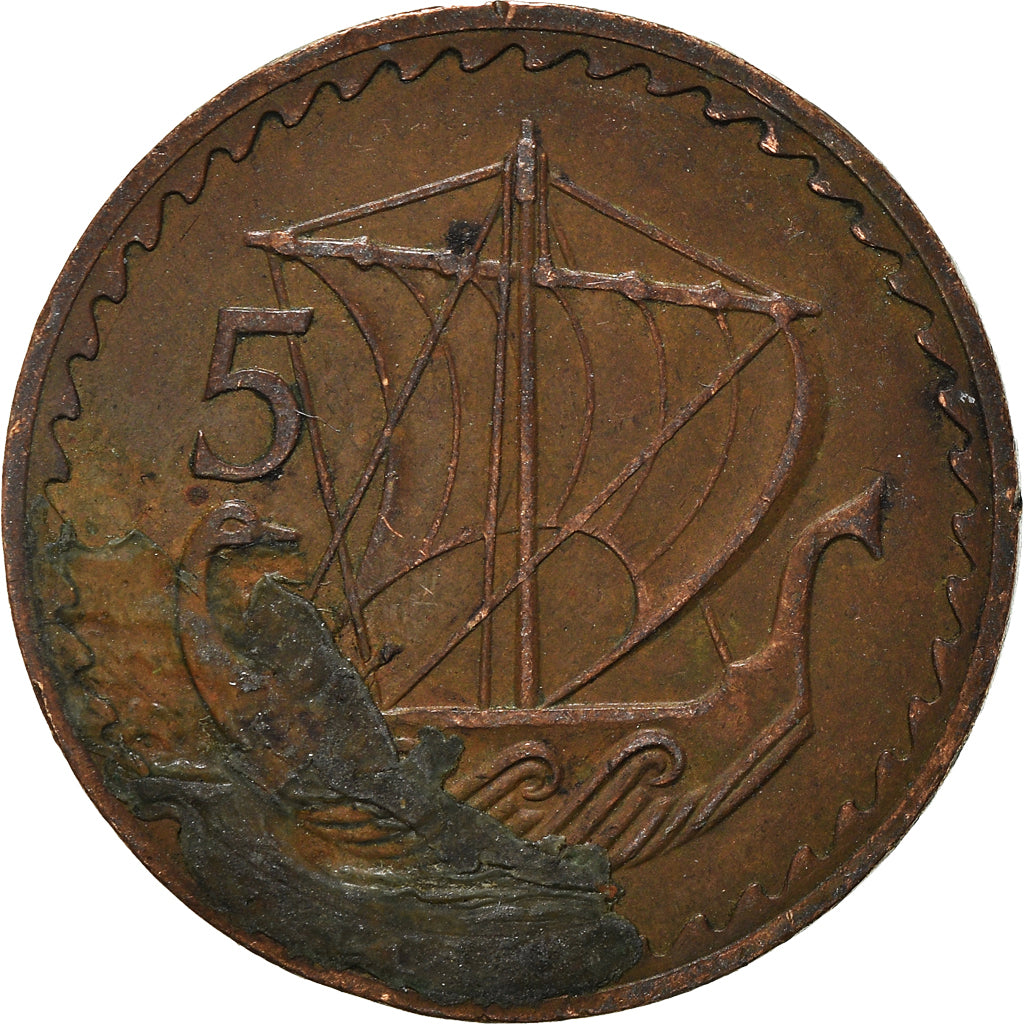 Coin, Cyprus, 5 Mils, 1972
