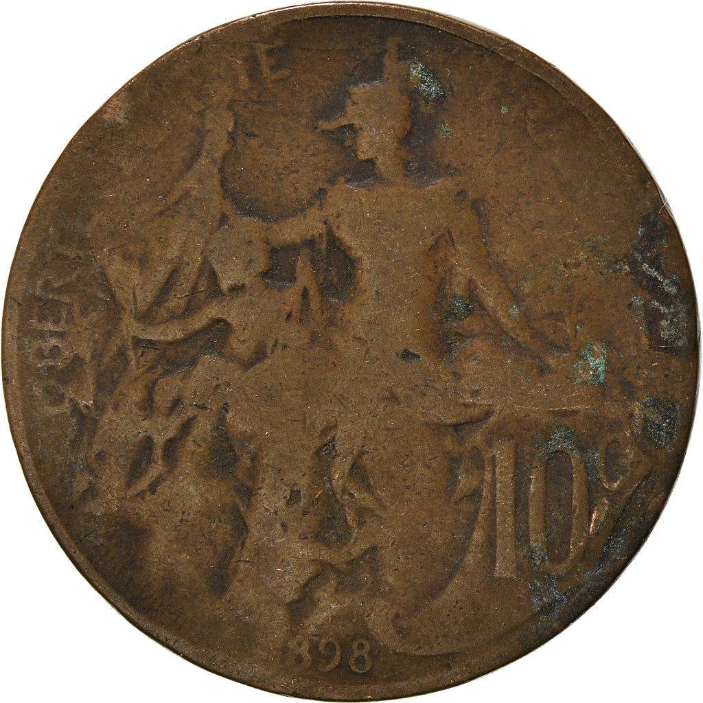 Coin, France, 10 Centimes, 1898