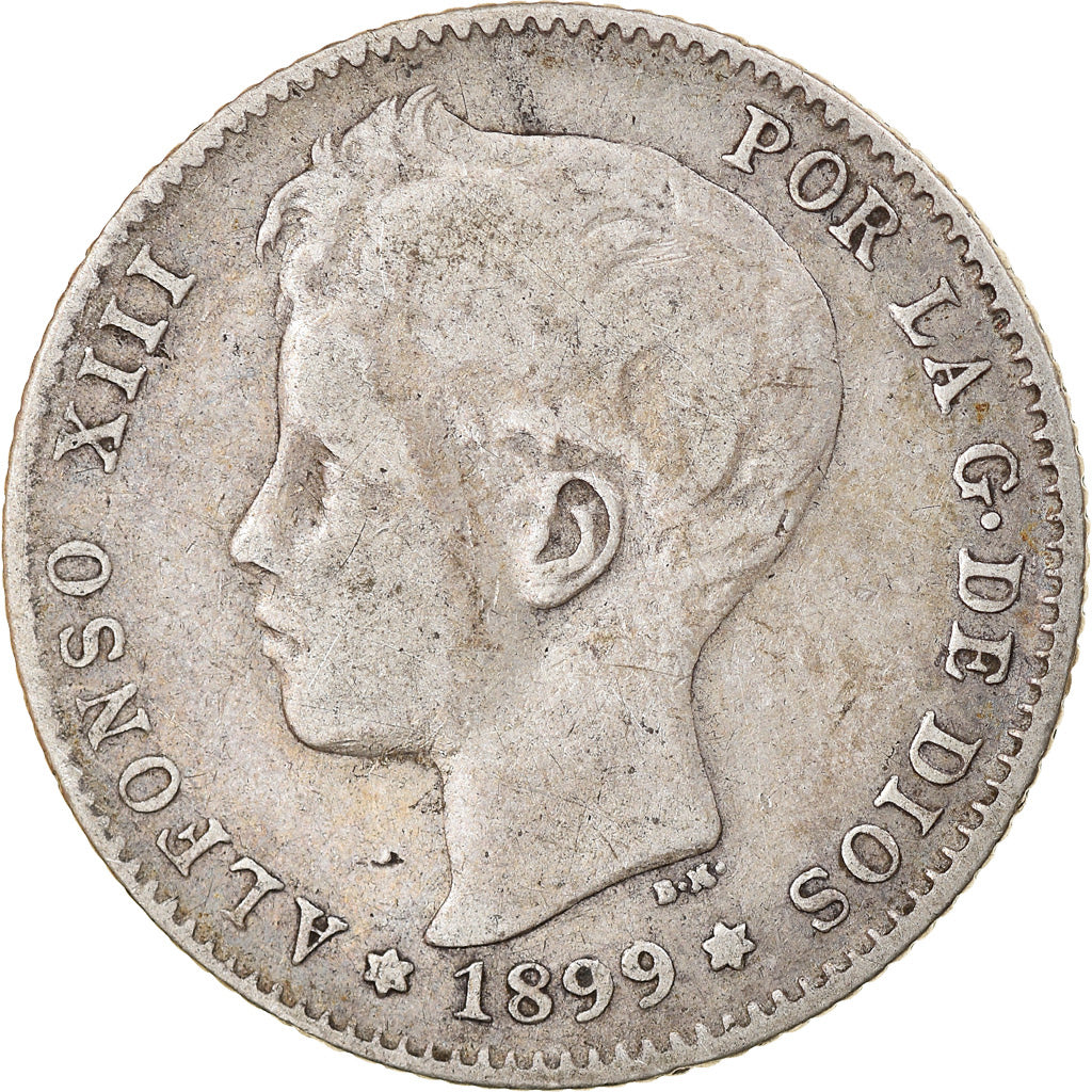 Moneda, España, Alfonso XIII, Peseta, 1899, Madrid, MBC, Plata, KM:706
