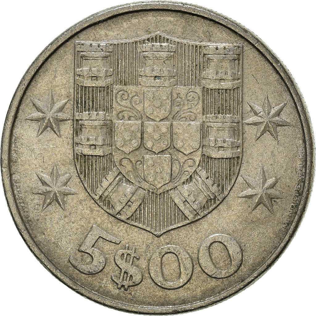 Moneta, Portogallo, 5 Escudos, 1977
