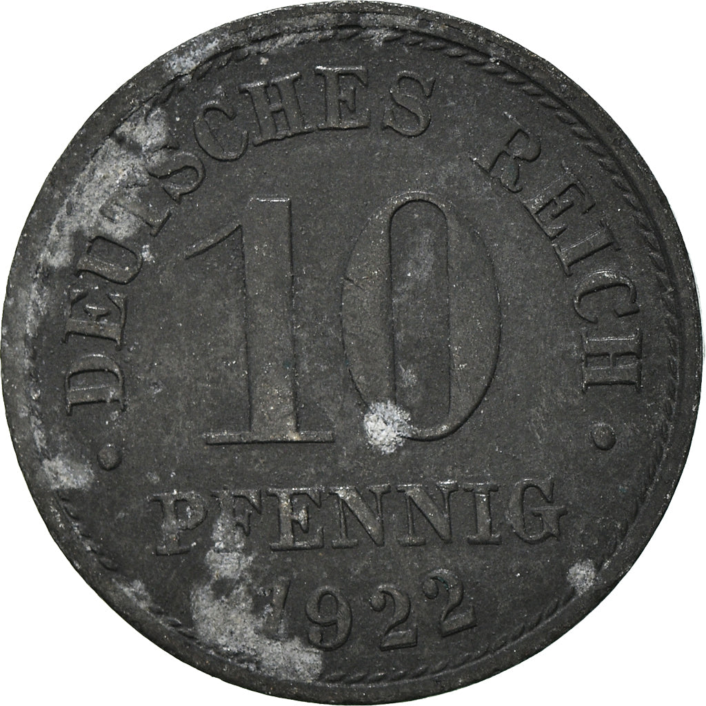 Moneta, NIEMCY - IMPERIUM, 10 Pfennig, 1922