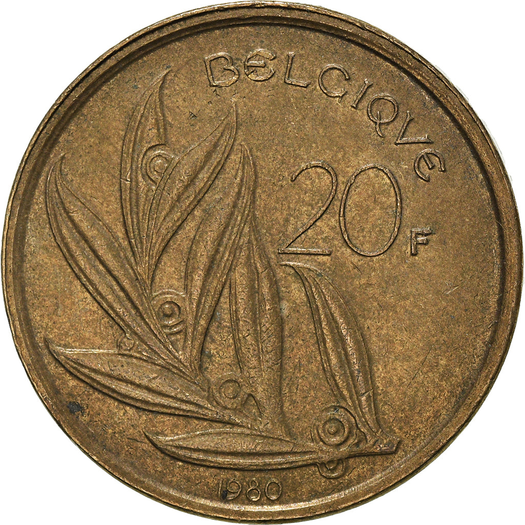 Monnaie, Belgique, 20 Francs, 20 Frank, 1980