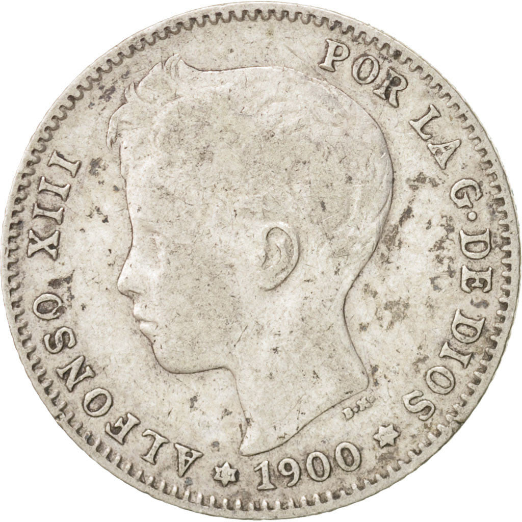 Coin, Spain, Alfonso XIII, Peseta, 1900, Madrid, VF(30-35), Silver, KM:706